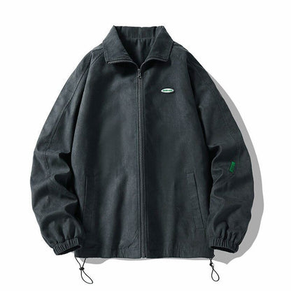 Autumn Oversize Bomber Jacket Men Baggy Coat Zip Up Outerwear Clothing Tops