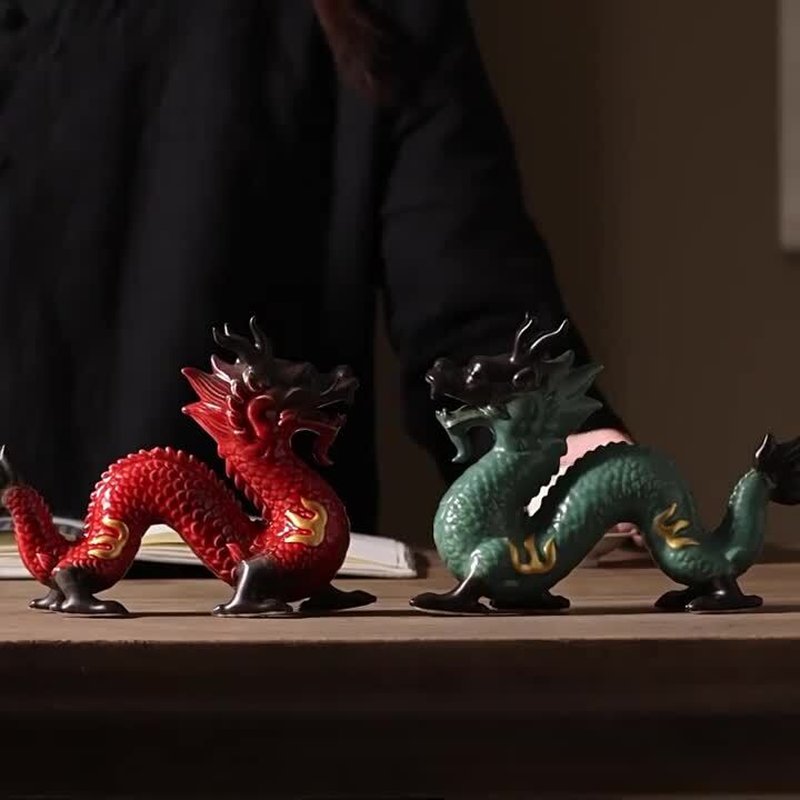 Porcelain Tea Pet Dragon Handmade Ornament Ceramic Mascot Chinese Tea Play New