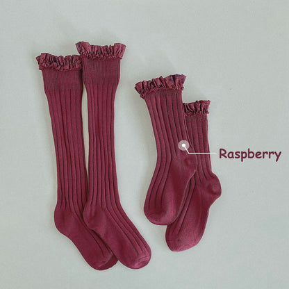 Baby Socks Floral Print Kids Lace Winter Girls Knee High Long Toddler Cotton Kid
