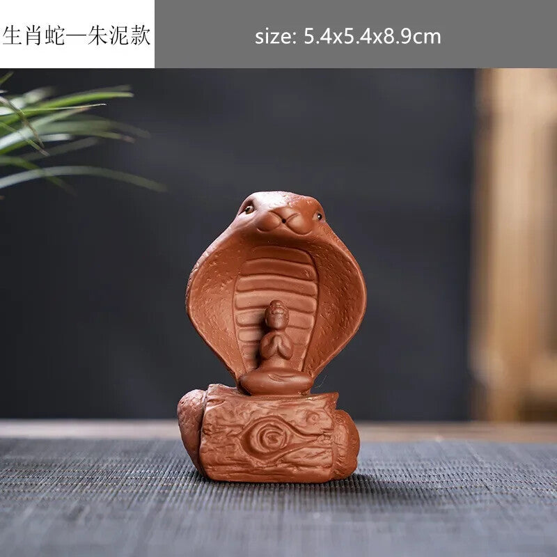 Creative Purple Sand 12 Zodiac Animal Decoration Tea Pet Lovely Desktop Ornament
