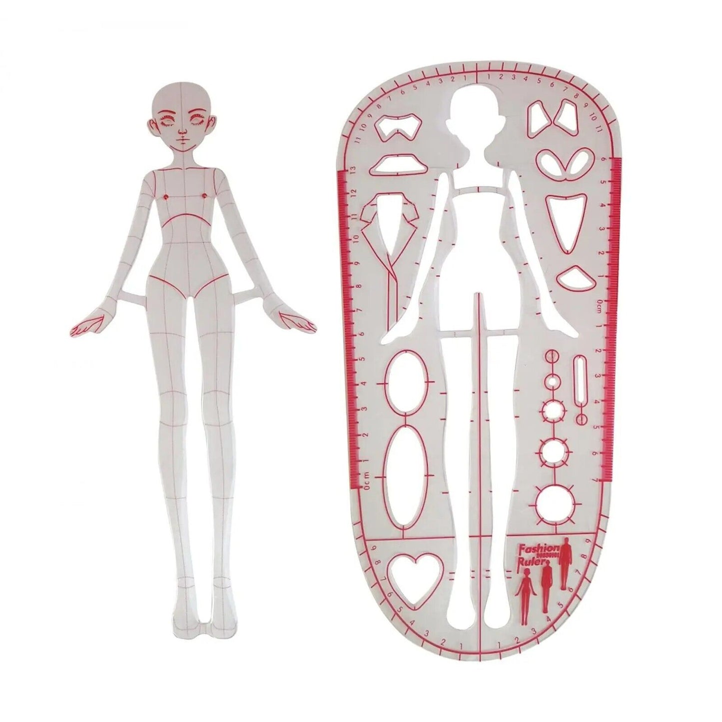Patchwork Ruler 2Pcs Fashion Woman Drawing Templates Multipurpose Pattern Makers