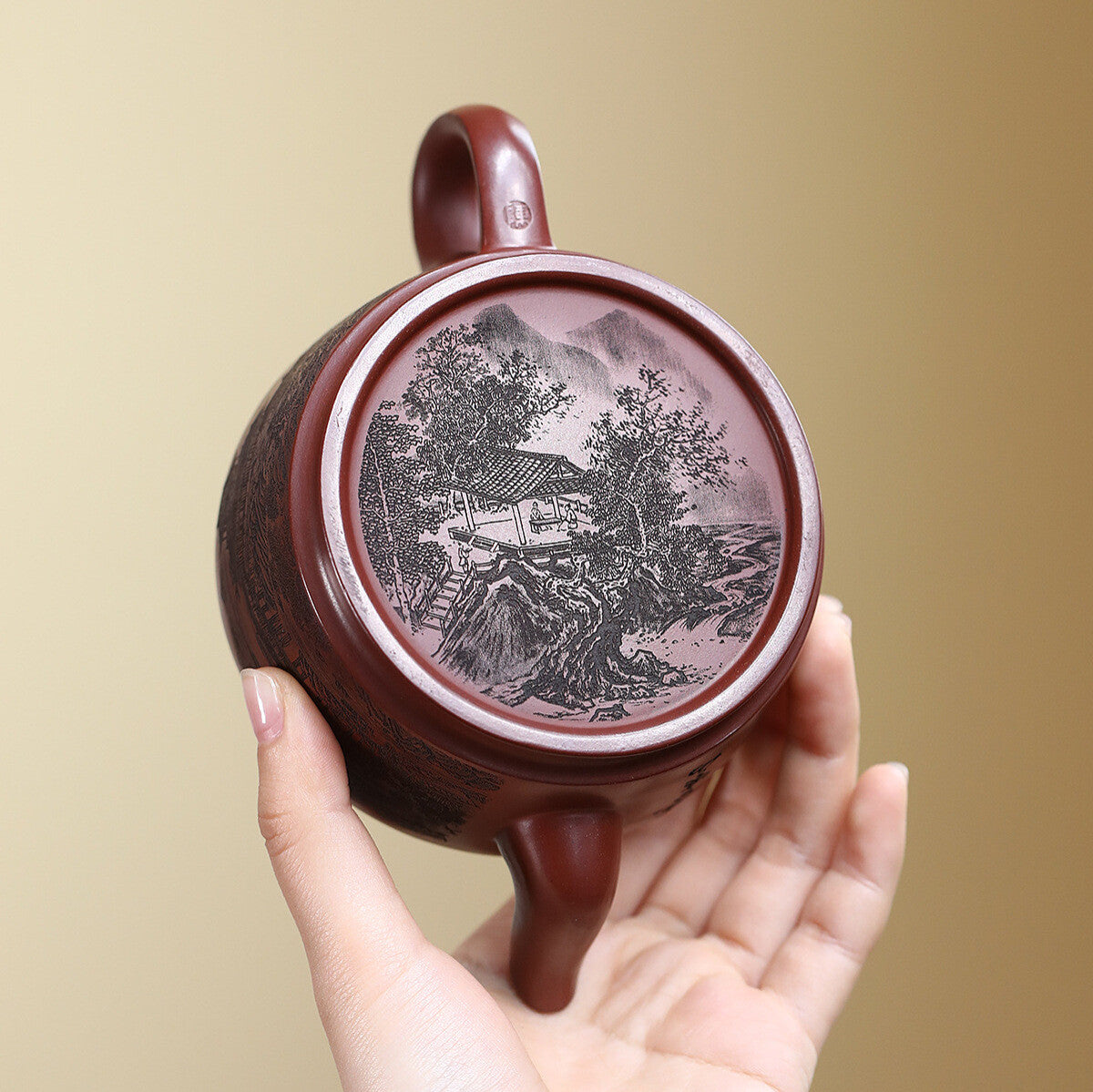 Handmade Tea Pot Carved Chinese Original Ore Real Yixing Zisha Purple Clay Pot
