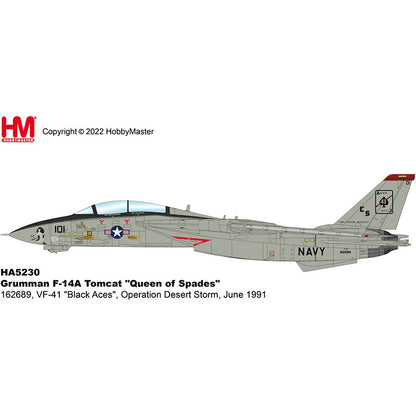 1:72 HM Grumman F-14A "Queen of Spades" VF-41 "Black Aces",Fighter Diecast Model