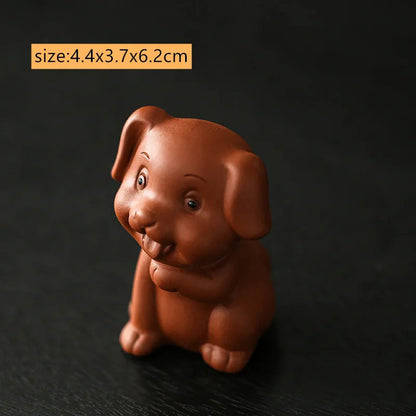 Chinese Zodiac ZishaTea Pet Animal Statue Decoration Handmade Sculpture Tea Set