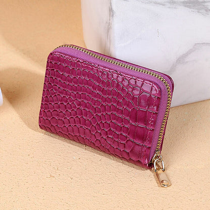 Womens Wallet Organ Style Card Holder Zipper Card Bag Multi-function Coin Purse