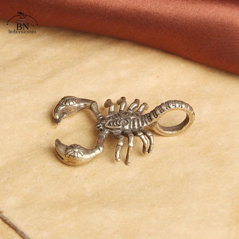 Solid Pure Copper Handmade Scorpion Figure Ornament Desk Tea Pet Decoration