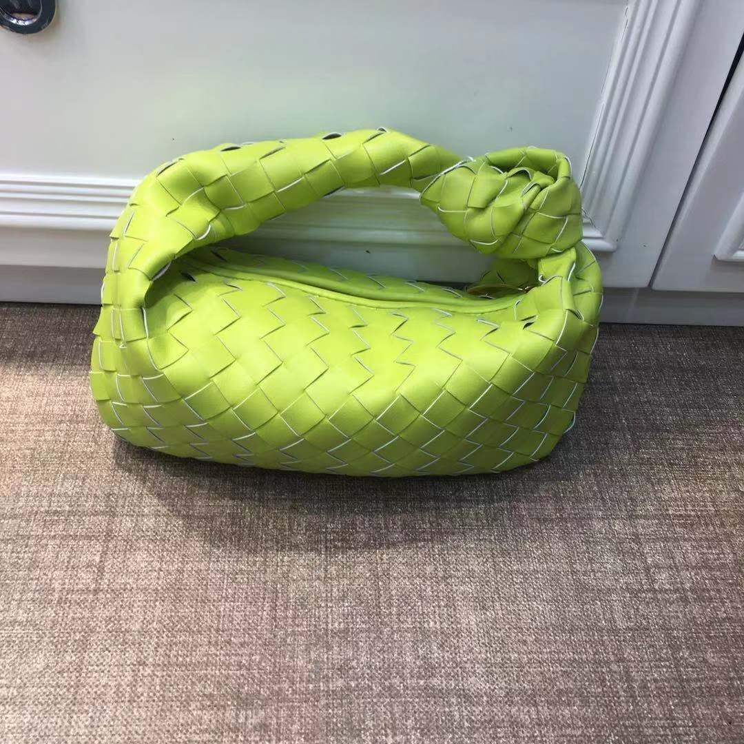 Cow Split Leather Knot Bag Weave Handmade Sling 27X13X16cm Polyester Accessories