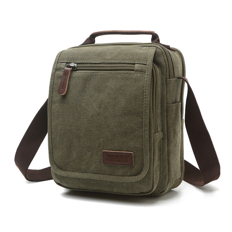 Retro Canvas Men's Diagonal Bag, Portable Casual Multifunctional Shoulder Bag