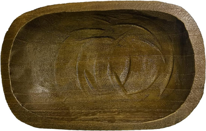 Wooden Decorative Bowl Handcrafted Salad Bowl Dark Brown Home Office Decoration