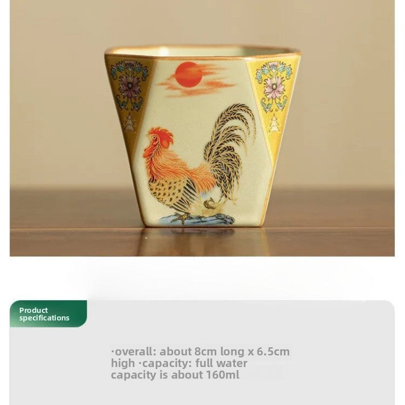 Porcelain Chicken Octagon Teacup Tea Bowl Water Jug Tea-tasting Fragrance