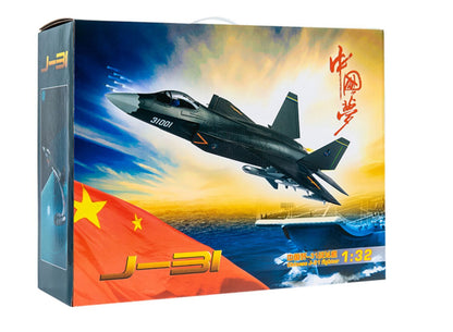 1:32 48CM China J-31 Stealth Fighter Airplane Diecast Military Aircraft Model