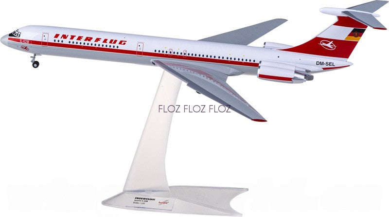 for Herpa for Interflug for Ilyushin IL-62M DM-SEL 1:200 Airplane Model