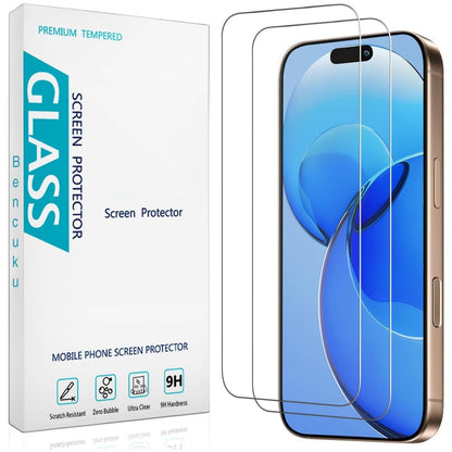 (2 Pack)for iPhone 16/16e/15/14/13/12/11 Pro Max Tempered Glass Screen Protector