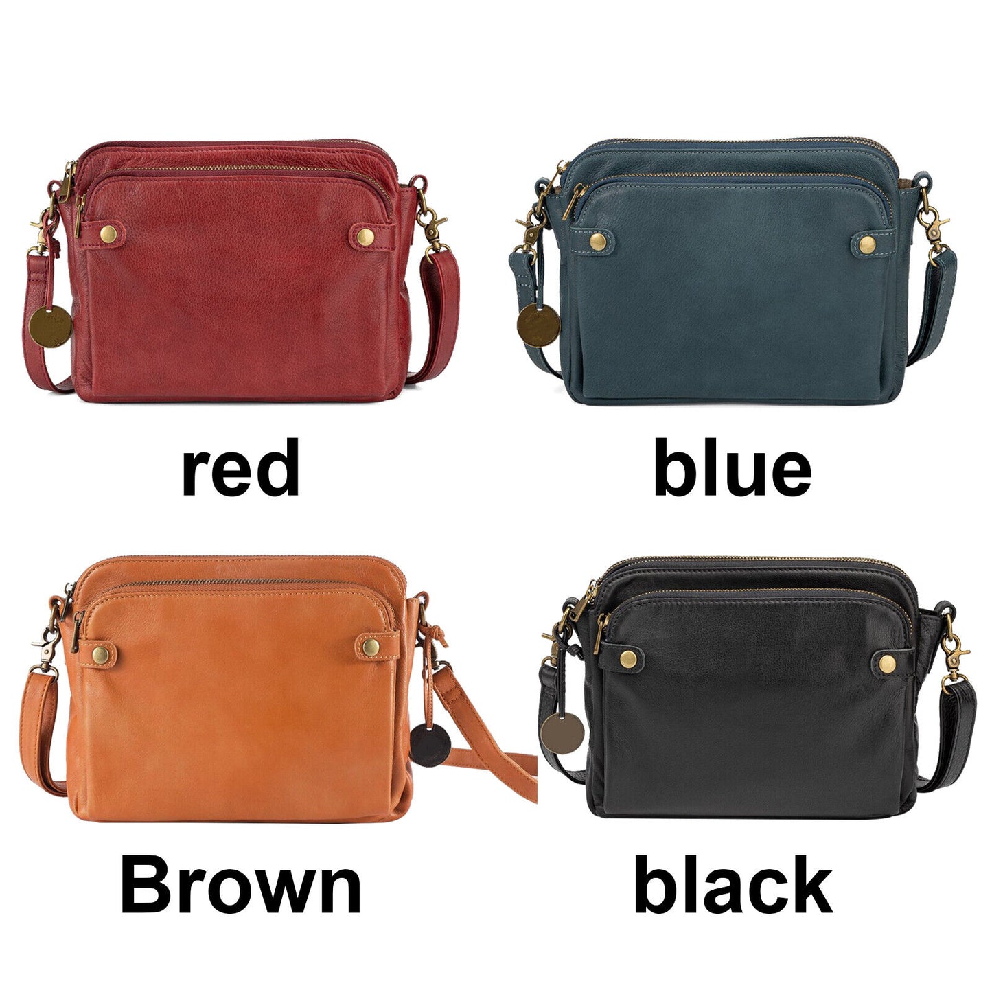 3-Layer Leather Crossbody Shoulder Clutch Bag High Quality Purse Luxury Handbag