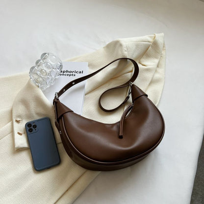 Synthetic Leather Shoulder Bag Crossbody Dumpling Hobo Purse Nylon Zipper 1 PC