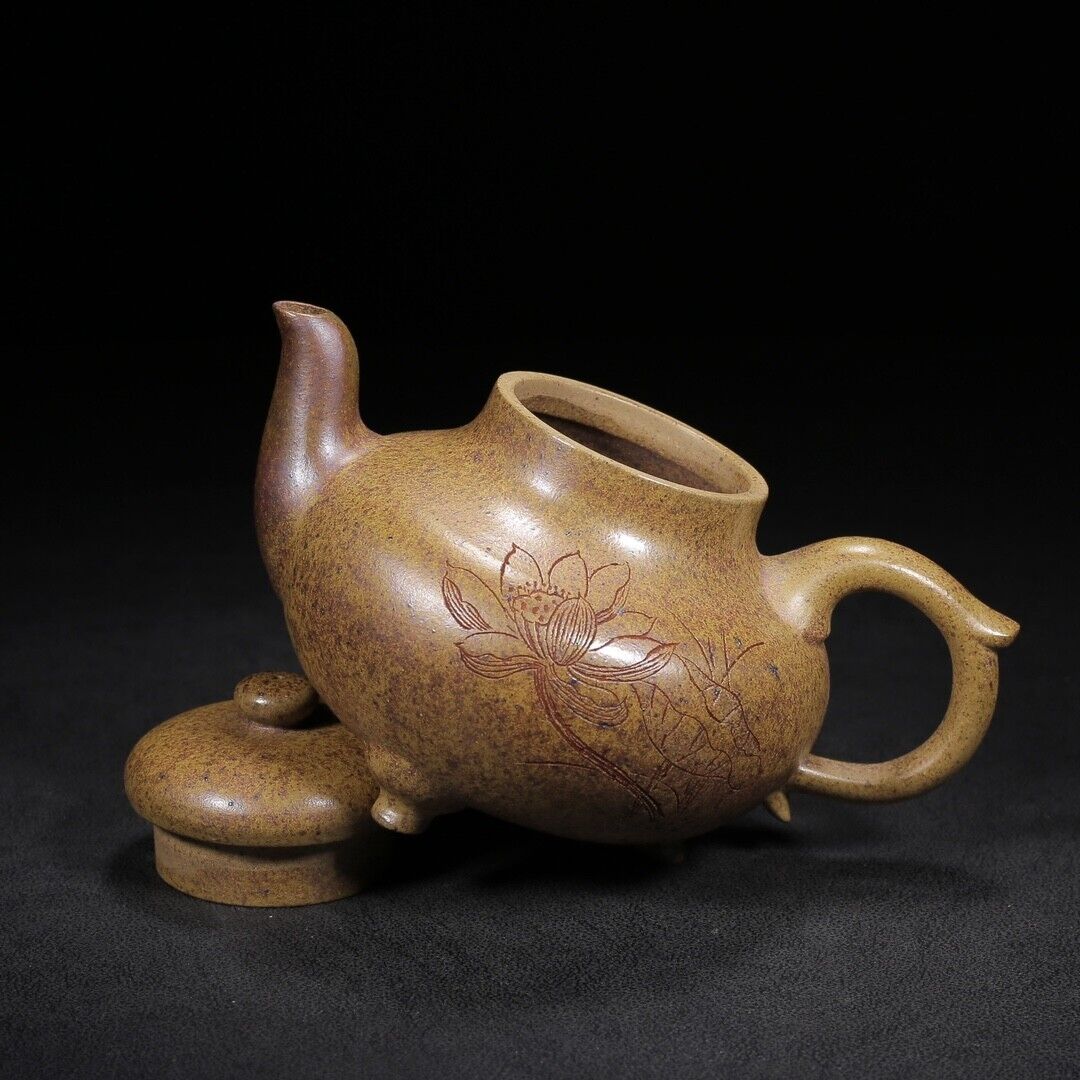 Chinese Yixing Zisha Clay Handmade Exquisite Teapot（品名：三足（高温窑变） 底款：顾景舟）