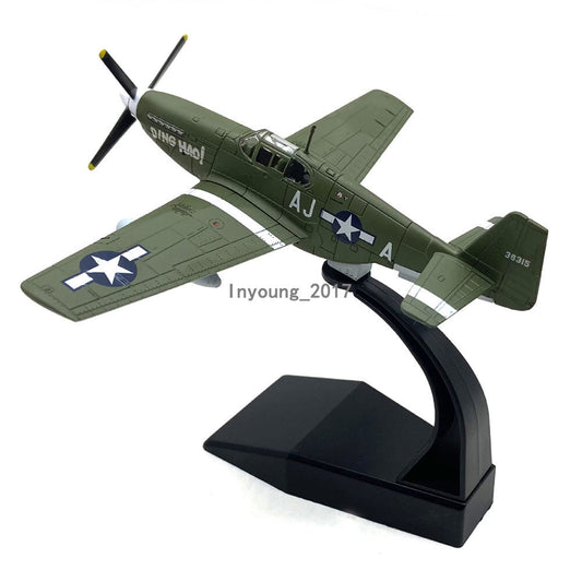 1/72 1941 WWII P-51B Mustang Fighter Aircraft Diecast Military Airplane Model