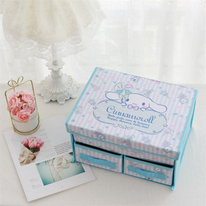 Kuromi Kitty My Melody Underwear Storage Box Foldable Double Drawer Storage Box