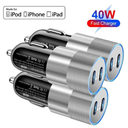 For iPhone iPad Android Samsung 40W Dual USB Type-C Fast Car Charger Adapter LOT