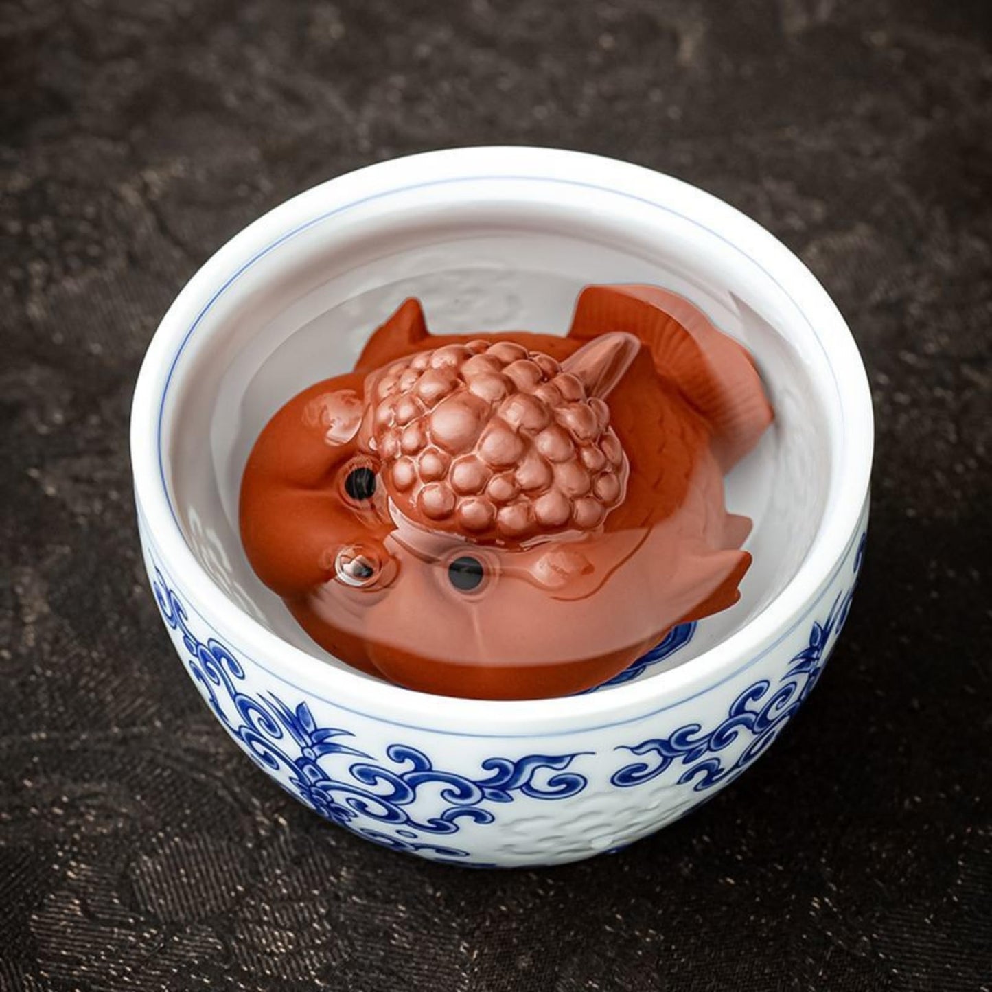 Goldfish Spit Bubbles Red Tea Pet Figurine 6.5cm Tea Table Wealth Decor Tea Play