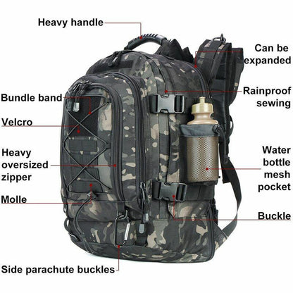 60L Backpack Hiking Climbing Bag Outdoor Waterproof Traveling Camping Hunting L