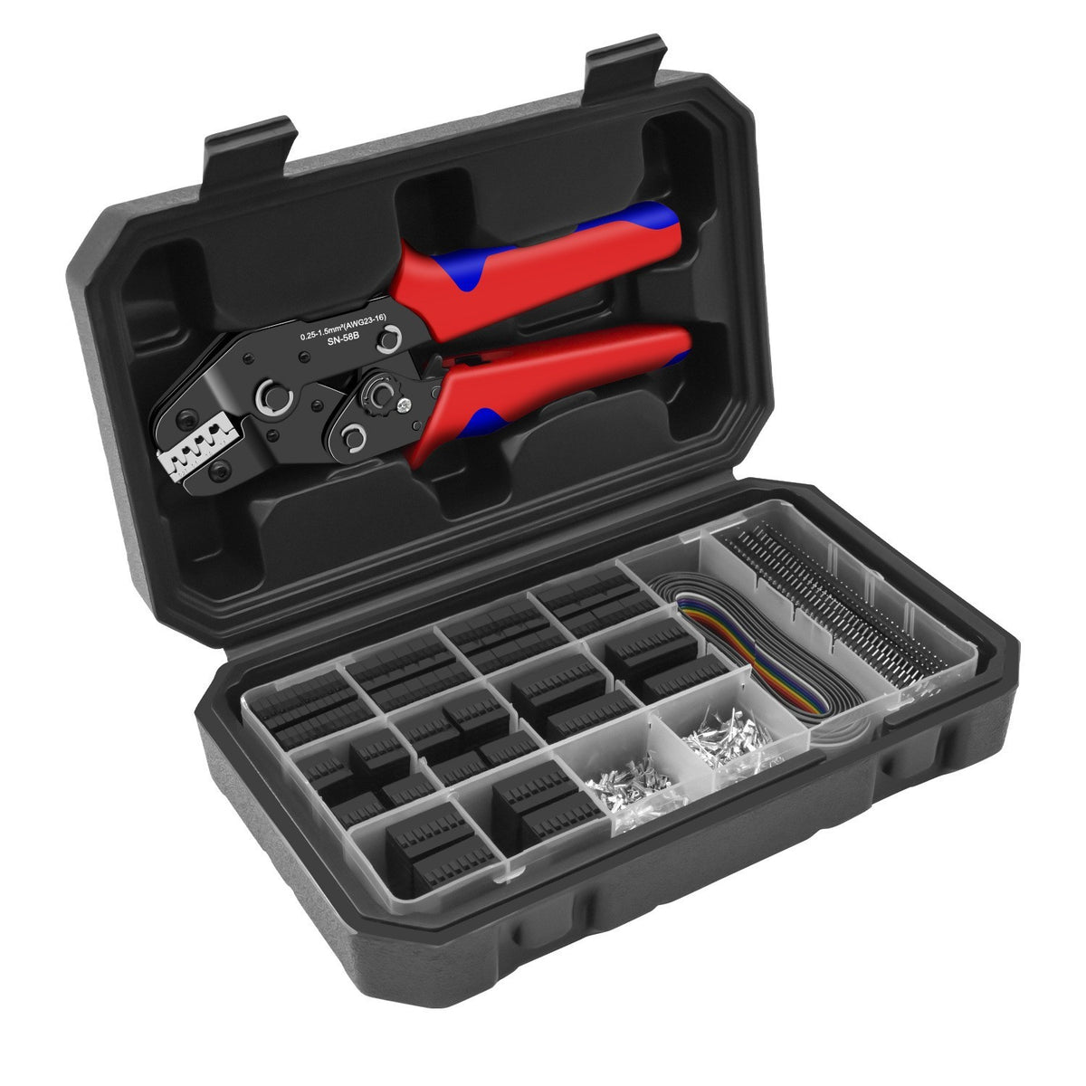 Electrical Crimper Pliers Wire Terminal Crimping Tool Male Female Connectors Set