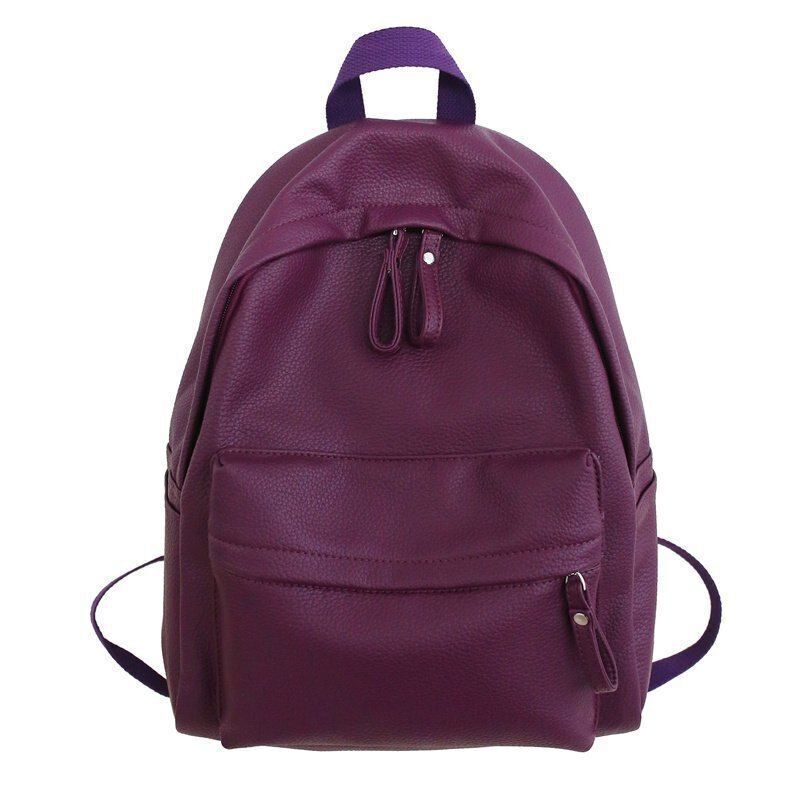 Synthetic Leather Backpack Laptop Bag Rucksack Blue/Purple School Bag 30*16*40CM