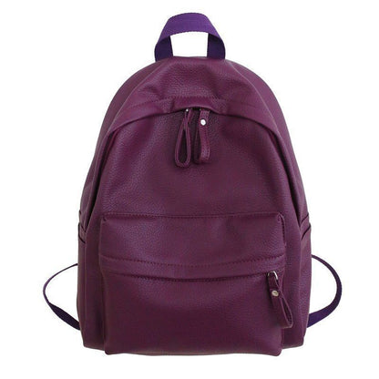 Synthetic Leather Backpack Laptop Bag Rucksack Blue/Purple School Bag 30*16*40CM