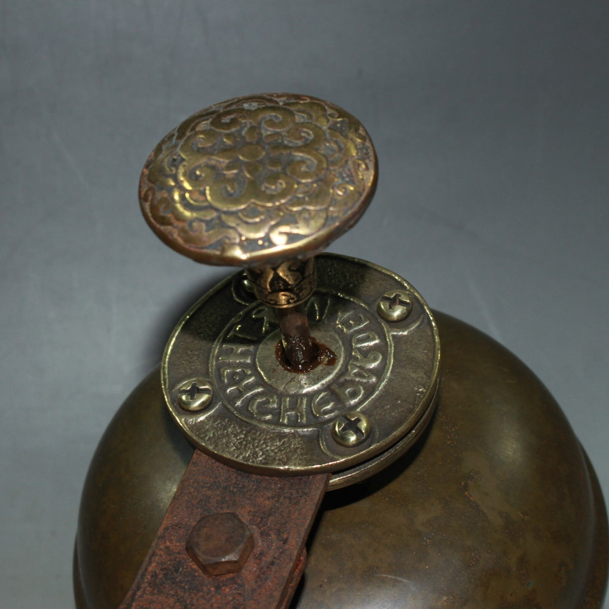 Antique Collection: Pure Copper Yellow Box Car Foot Bell Decoration