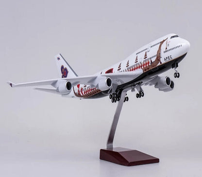 1:150 47CM THAILAND APEC BOEING 747-400 Plane Landing Gear Resin Aircraft Model