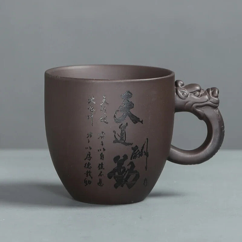 Tradition Purple Clay Teacup with Handle Tea Cup Customized Household Tea Sets