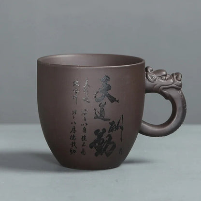 Tradition Purple Clay Teacup with Handle Tea Cup Customized Household Tea Sets