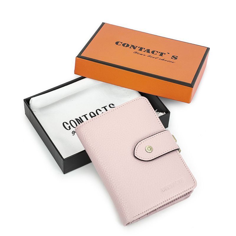 Kiss Lock Wallet RFID Genuine Leather Metal Frame Card Holder Coin Purse Handbag