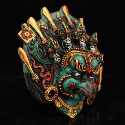 Nepal Handmade Painted Garuda Mask Wall Hanging Home Protection Decor