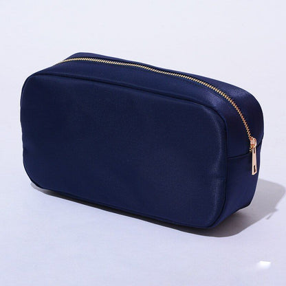Waterproof Nylon Pouch Cosmetic Bag Letters Patch Makeup Bag Big Toiletry Purse