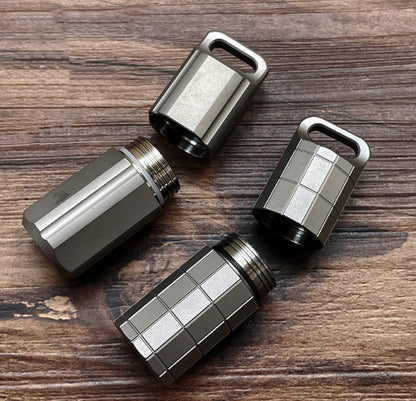 Titanium Waterproof Medicine Pill Bottles Necklace Pendants Perfume Bottles Box