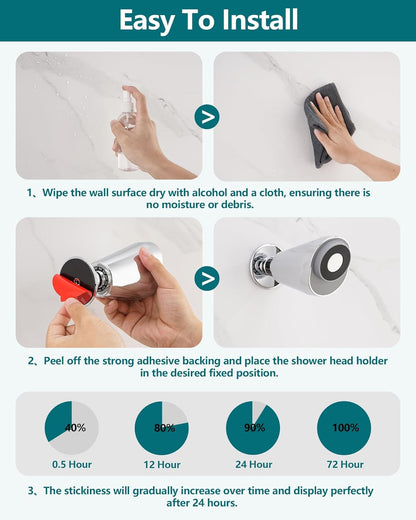 Adjustable Shower Holder Remote Dock Compatible with Moen Magnetic Handheld Show