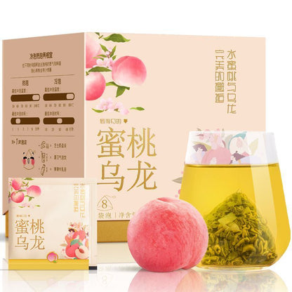 45g Peach Oolong Tea Herbal Tea New Tea Flower and Fruit Triangle Tea Bag Box