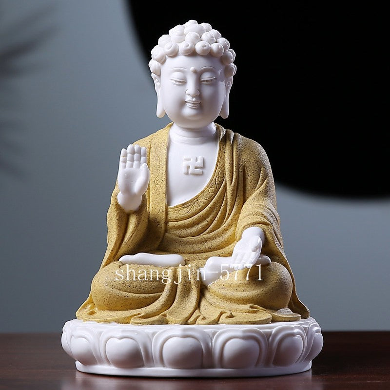 6.5" Chinese Dehua White Porcelain Shakyamuni Sakyamuni Buddha statue