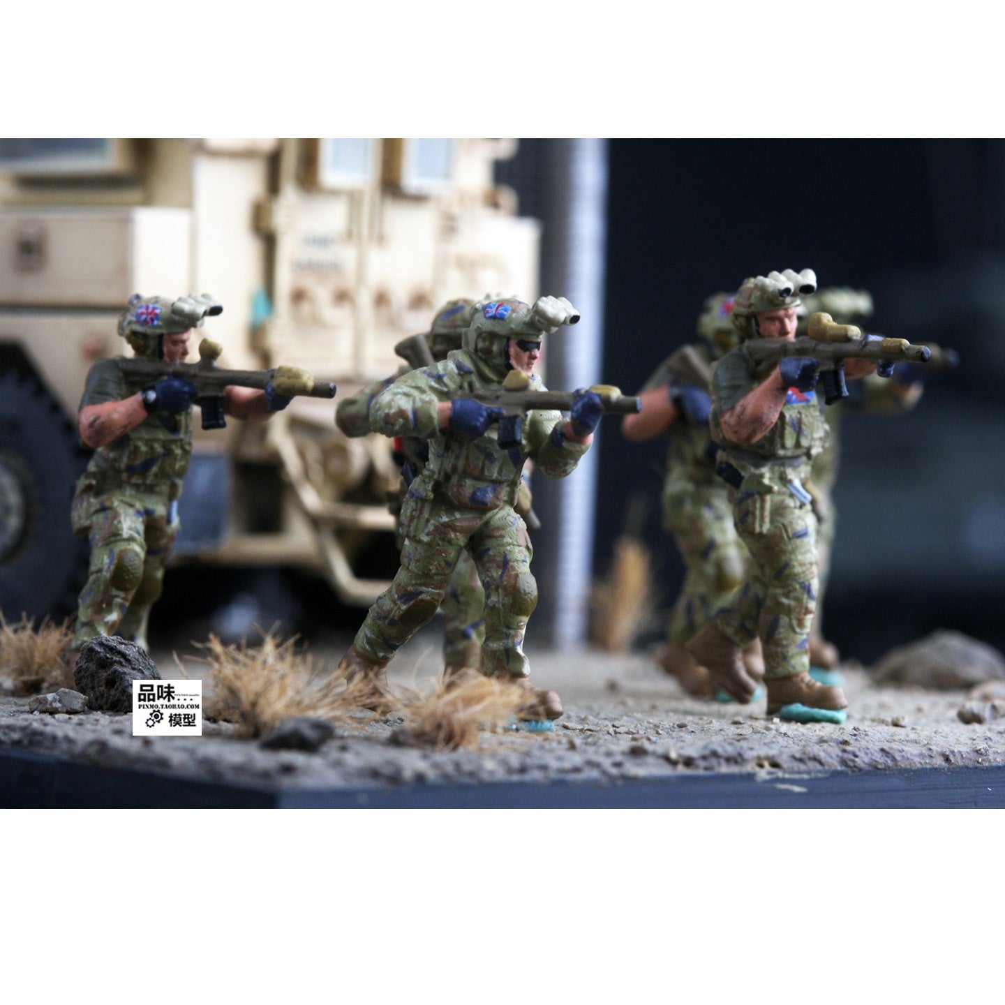 1/72 British SAS Special Air Service 6pcs Soldier Special Operations Team Model