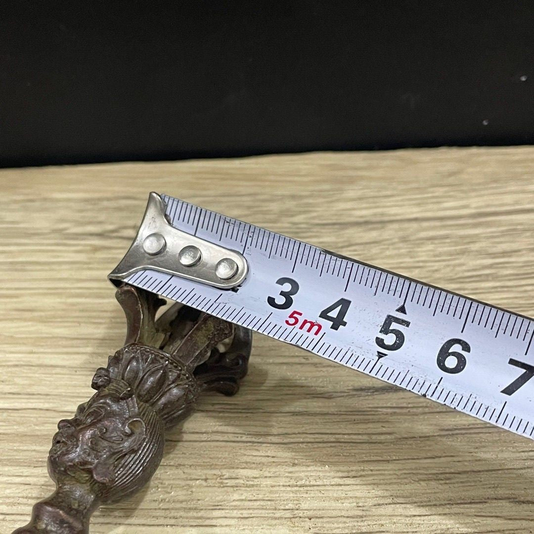 Tibetan Buddhist 5-Sect Vajra Dorje Pestle | Copper Alloy Ritual Decor Figurine