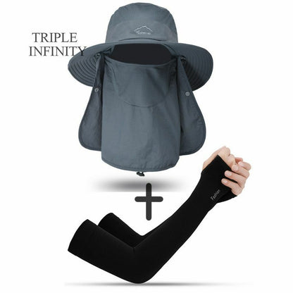 Summer Large Bucket Hat Foldable Breathable Hiking Fishing Camping 10*56-60 CM
