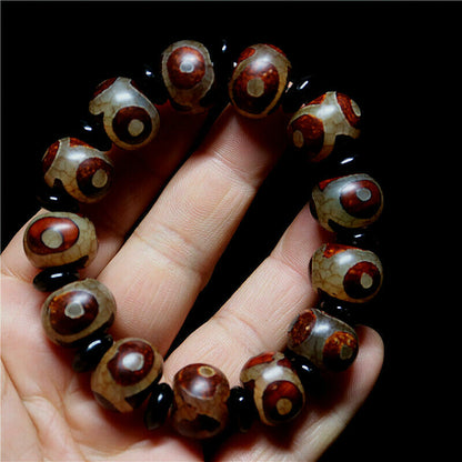 16MM New Tibetan Dzi Beads Mala Buddhist Prayer Bead Elastic Bracelet