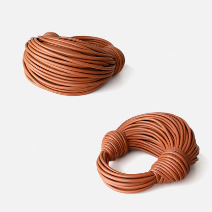 Tubular Microfiber Leather Double Knot Mini Small Tote Bag Purse Fashion Hobo