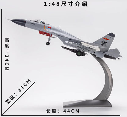 1:48 44CM AF1 J-15 Shipborne Fighter Jet Plane Diecast Military Aircraft Model