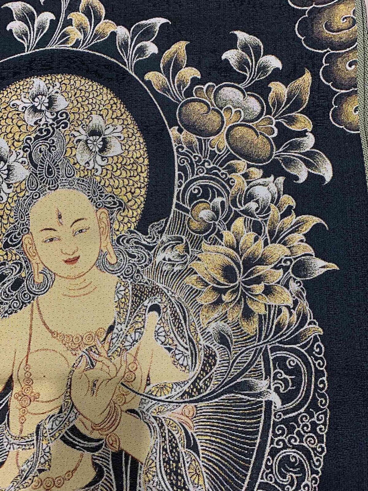 36" Tibet Tibetan Cloth Silk Buddhism Tara Guanyin Kwan-yin Tangka Thangka Mural