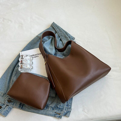 Women Handbag 2 Piece/set L Shoulder Bags High Quality PU Leather Bags Ladies