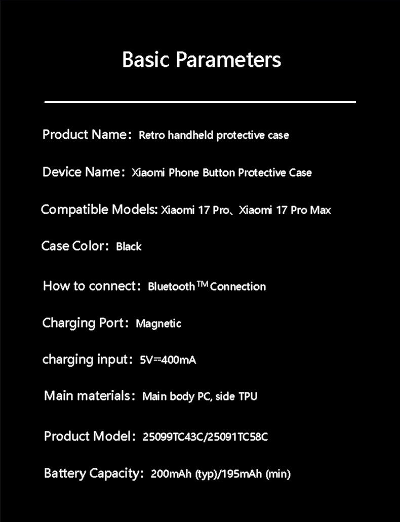 Xiaomi Mi 17 Pro/Max Retro Game Case 2025 - w/ Built-in Games
