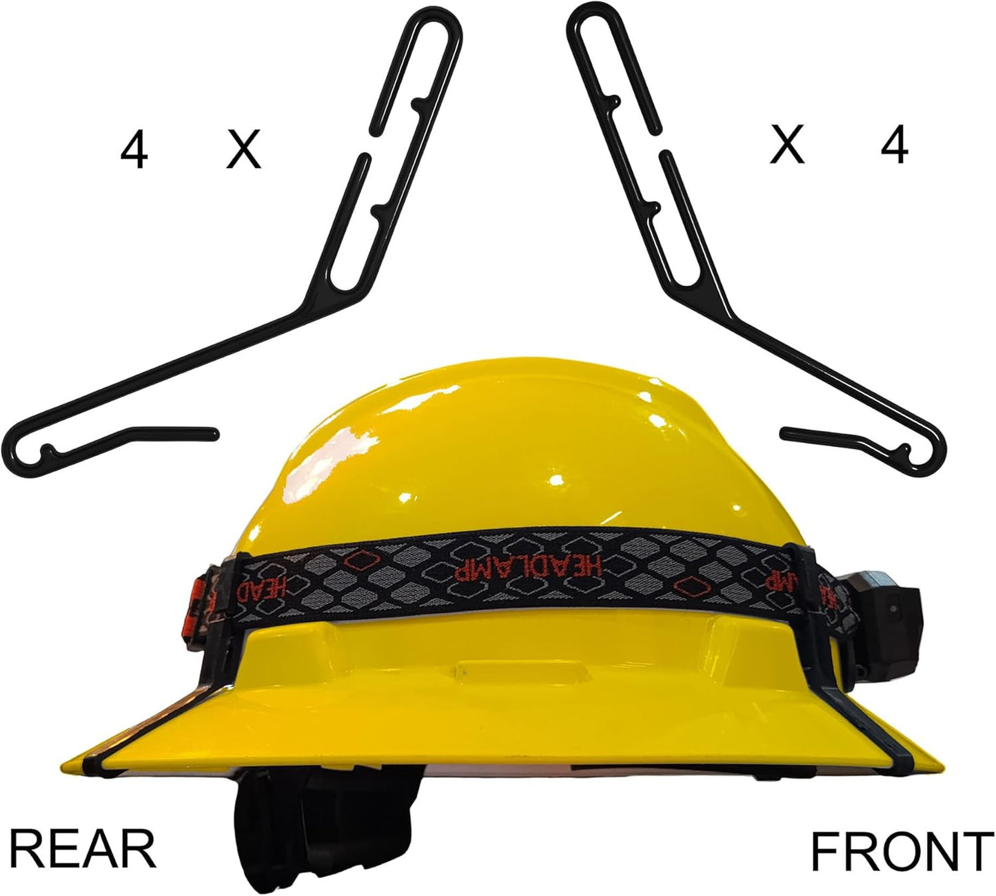 ™ 8-Pack Multipurpose Full Brim Hard Hat Clips Hooks for Headlamp Light and Safe