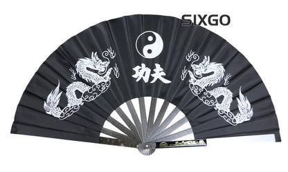 Stainless Steel Metal Folding Fan Mulan Kung Fu Martial Arts Tai Chi Fan
